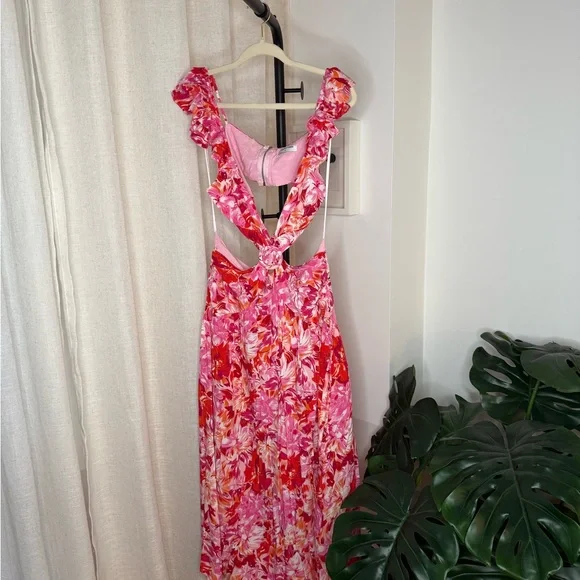 Floral Maxi Dress with Cutouts - Size XL - Picture 5 of 9